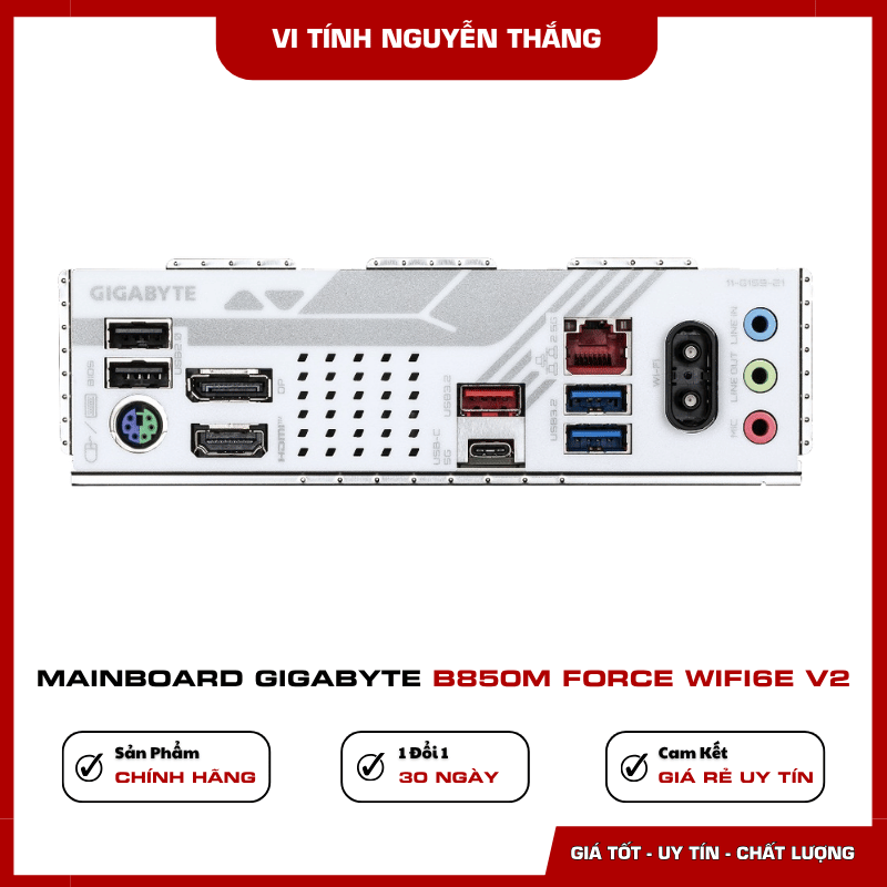 Kết nối WiFi 6E và LAN 2.5GbE Gigabyte B850M FORCE WIFI6E V2
