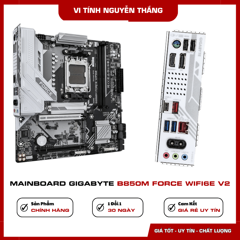 Khe RAM DDR5 trên Gigabyte B850M FORCE WIFI6E V2