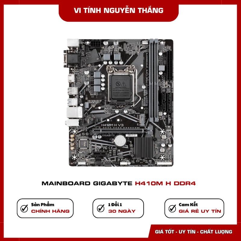 Mainboard Gigabyte H410M H DDR4 hỗ trợ khe M.2 và SATA