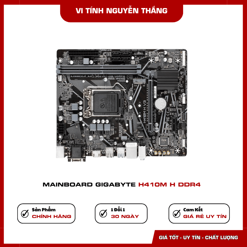 Mainboard Gigabyte H410M H DDR4 có HDMI D-Sub và LAN Gigabit