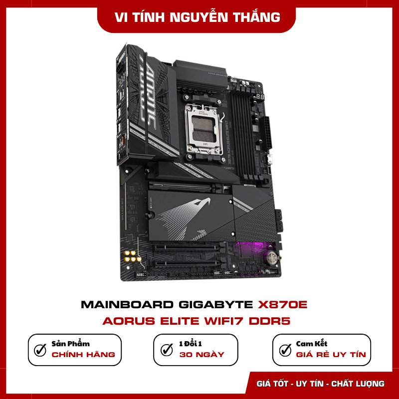 Thiết kế tản nhiệt VRM Thermal Armor trên mainboard Gigabyte X870E Aorus Elite WiFi7 DDR5