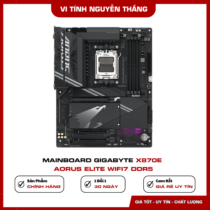 Khe PCIe 5.0 và hệ thống M.2 trên Gigabyte X870E Aorus Elite WiFi7