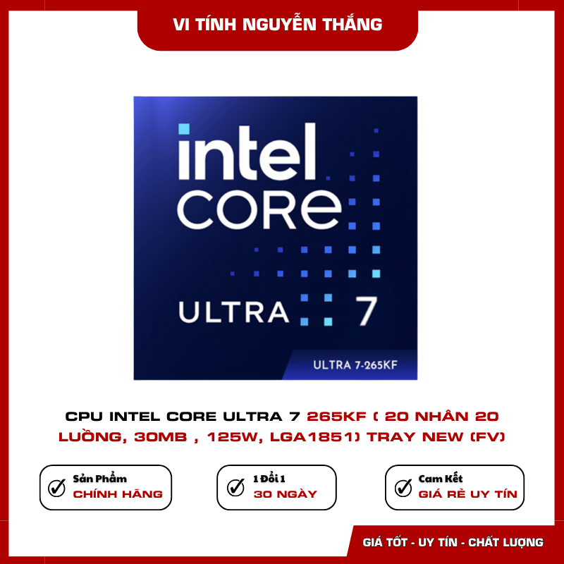CPU Intel Core Ultra 7 265KF 20 nhân 20 luồng