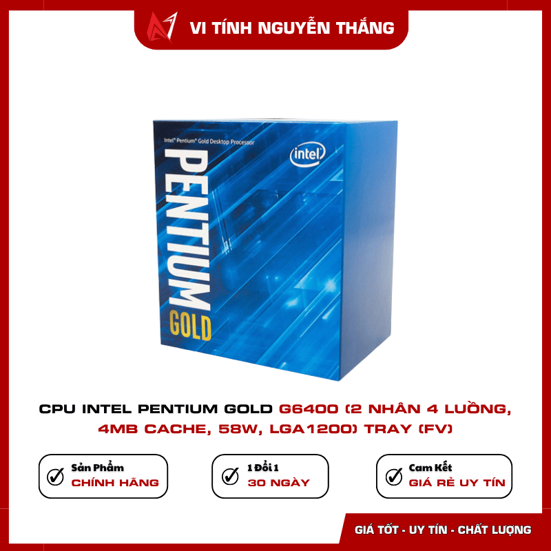 Intel Pentium Gold G6400 2 nhân 4 luồng 4MB cache