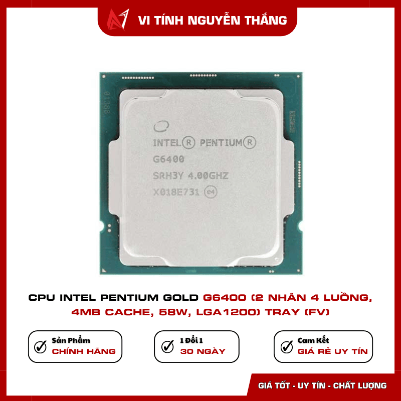 CPU Intel Pentium Gold G6400 TDP 58W tiết kiệm điện