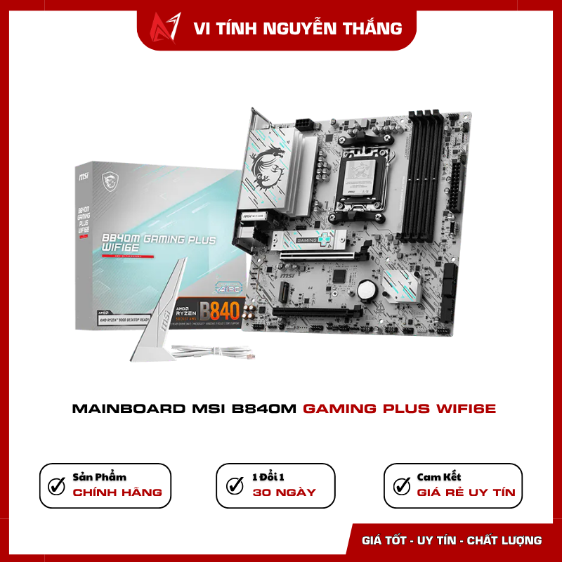 Mainboard MSI B840M Gaming Plus WiFi6E Mainboard MSI B840M Gaming Plus WiFi6E hỗ trợ AMD AM5