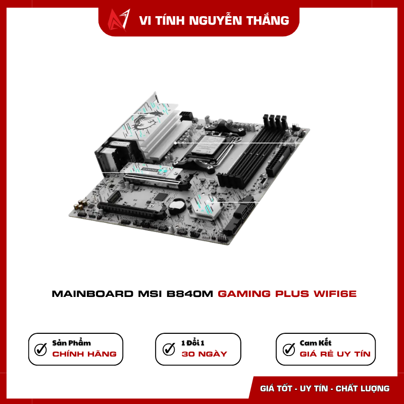 MSI B840M Gaming Plus WiFi6E PCIe 4.0 M.2 Gen4 MSI B840M Gaming Plus WiFi6E hỗ trợ PCIe 4.0 và M.2 Gen4