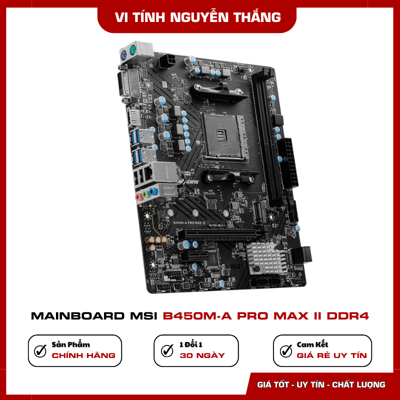 Khe M.2 PCIe 3.0 x4 trên mainboard MSI B450M-A PRO MAX II
