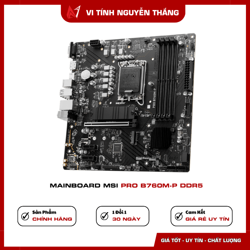 Main MSI PRO B760M-P DDR5 có 2 khe M2 PCIe 4.0