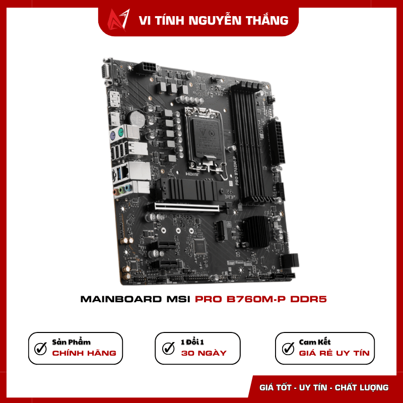 Bo mạch chủ MSI PRO B760M-P DDR5 chuẩn mATX dễ lắp đặt