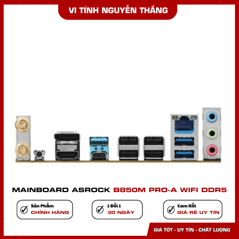 WiFi 6E và LAN 2.5G của ASRock B850M Pro-A WIFI