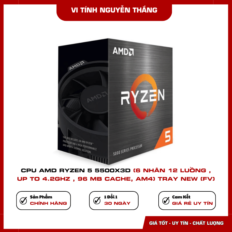 CPU AMD Ryzen 5 5500X3D hỗ trợ DDR4 và PCIe 4.0