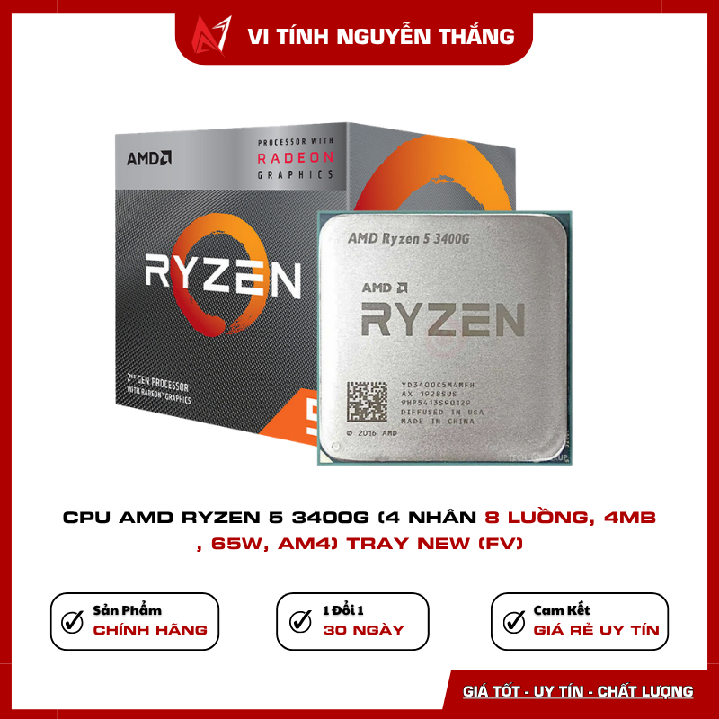 CPU AMD Ryzen 5 3400G Tray New 4 nhân 8 luồng