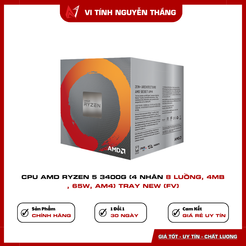 Ryzen 5 3400G socket AM4 hỗ trợ RAM DDR4