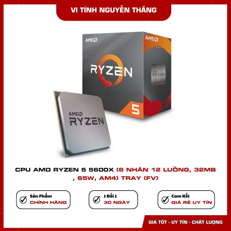 CPU Ryzen 5 5600X tương thích mainboard AM4 DDR4