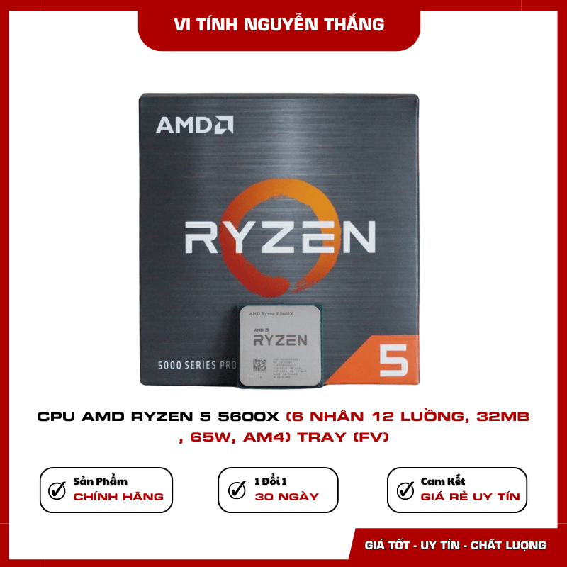 CPU AMD Ryzen 5 5600X Tray TDP 65W