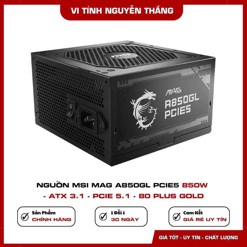 Quạt FDB 120mm trên nguồn MSI MAG A850GL PCIE5