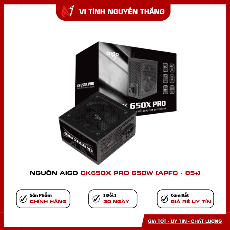 Nguồn AIGO CK650X Pro 650W APFC 85+