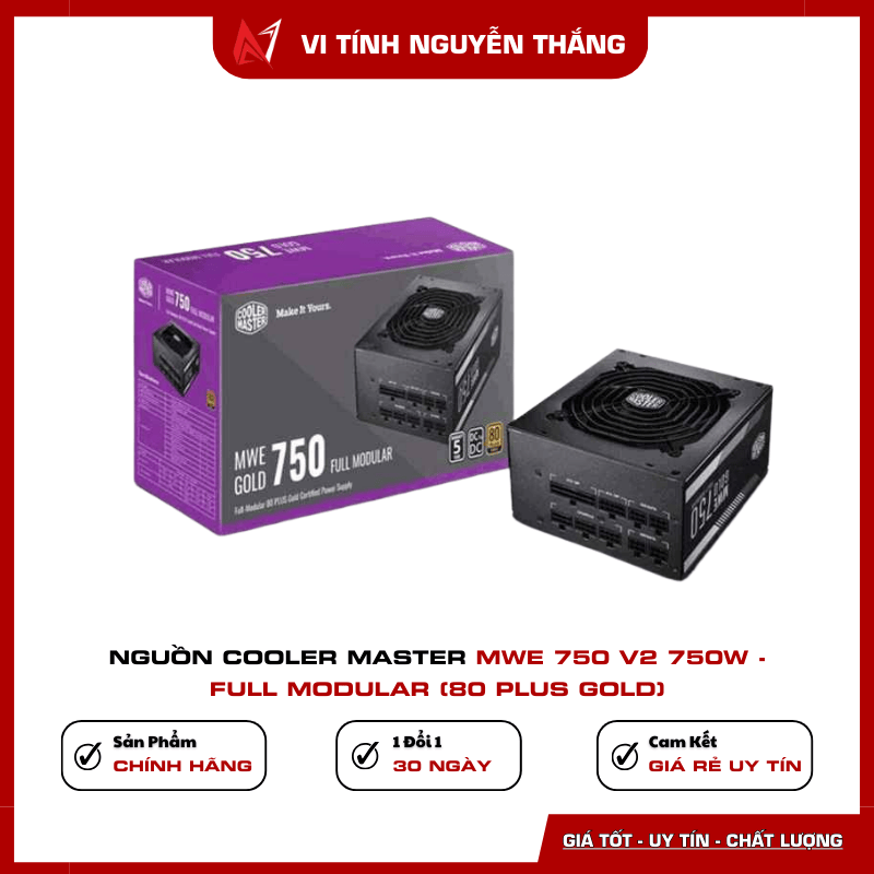 Nguồn Cooler Master MWE 750 V2 750W Full Modular 80 Plus Gold