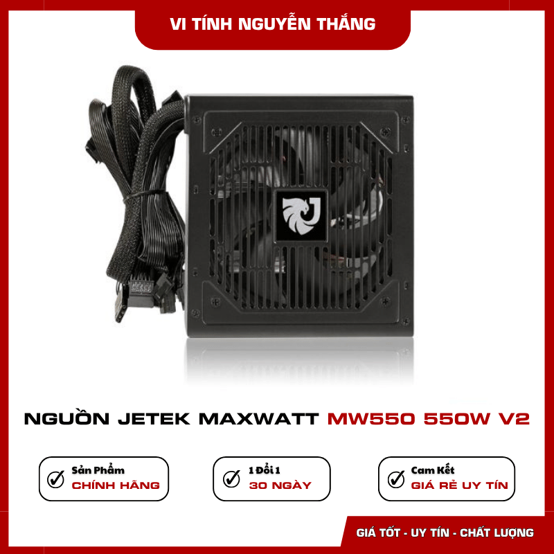 Cáp Flat Black nguồn Jetek MaxWatt MW550 V2