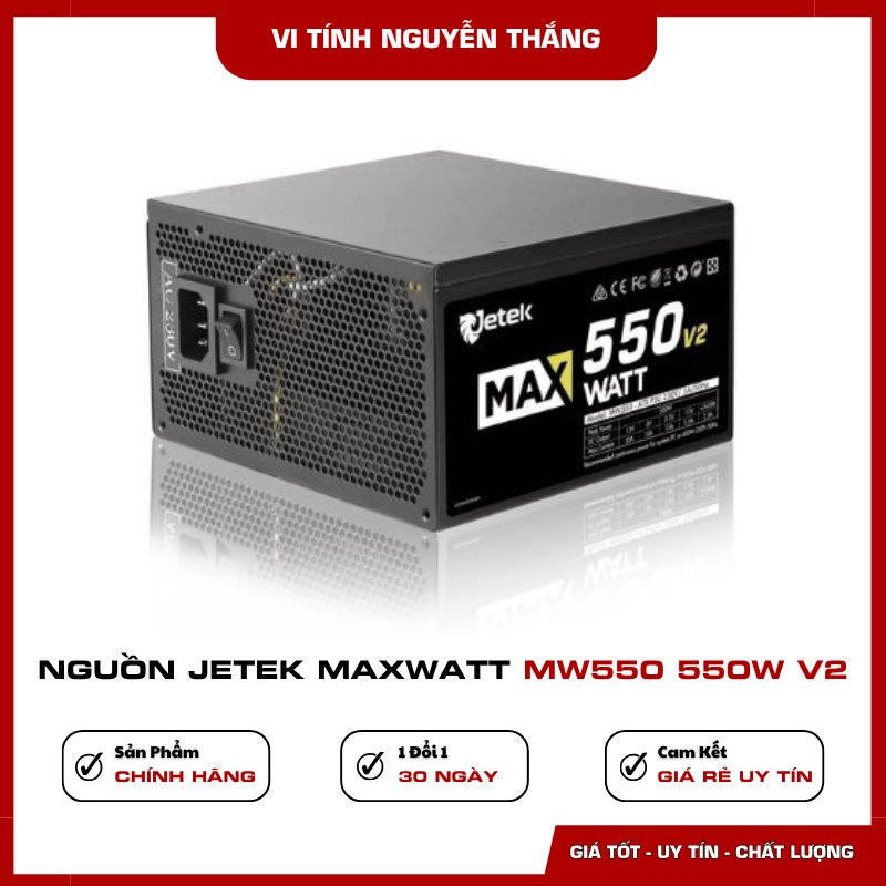 Hiệu suất nguồn Jetek MaxWatt MW550 V2