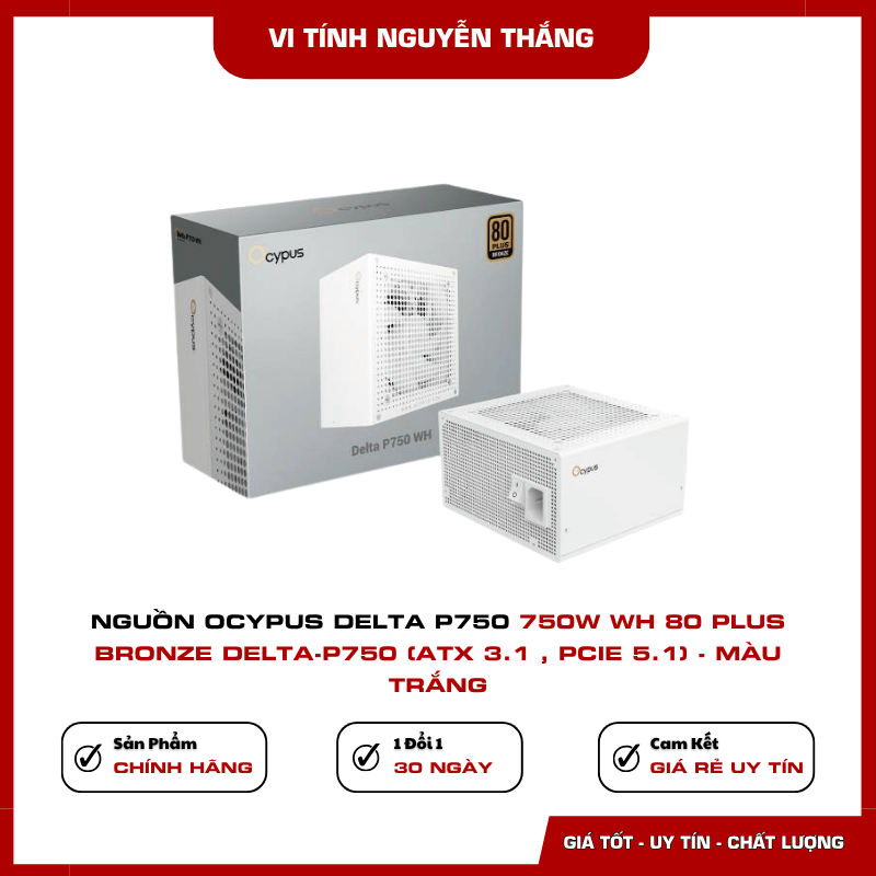 Nguồn Ocypus Delta P750 750W White chuẩn ATX 3.1