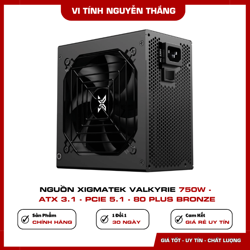 Nguồn Xigmatek Valkyrie 750W hỗ trợ ATX 3.1