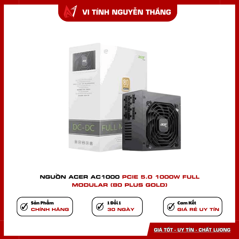 Nguồn Acer AC1000 PCIe 5.0 1000W Full Modular 80 Plus Gold