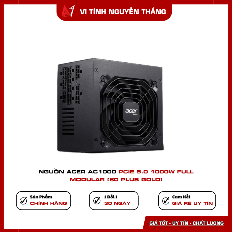 Nguồn Acer AC1000 PCIe 5.0 1000W Full Modular 80 Plus Gold