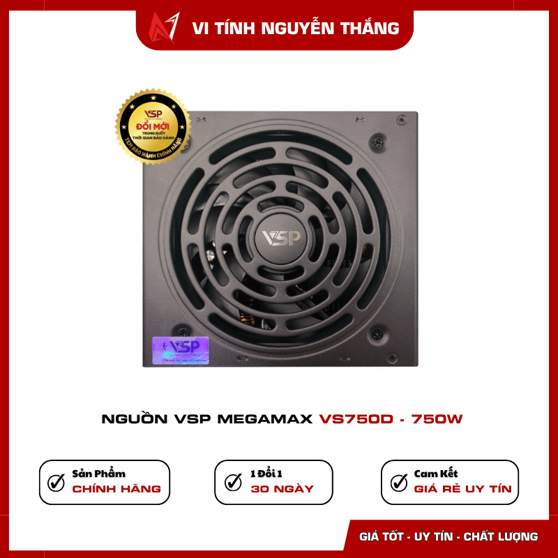 VSP Megamax VS750D chuẩn ATX dễ lắp đặt