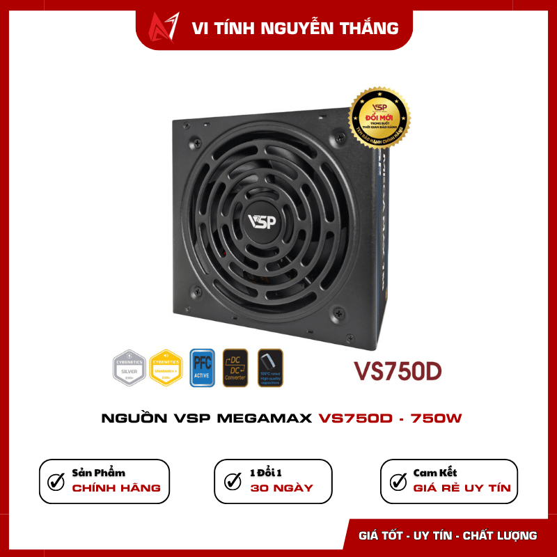 Nguồn máy tính VSP Megamax VS750D quạt 120mm