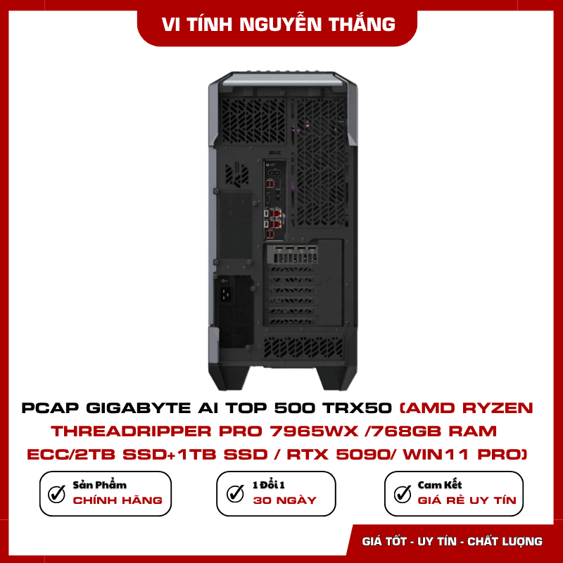 RAM DDR5 ECC 768GB trên máy trạm GIGABYTE AI TOP 500 TRX50