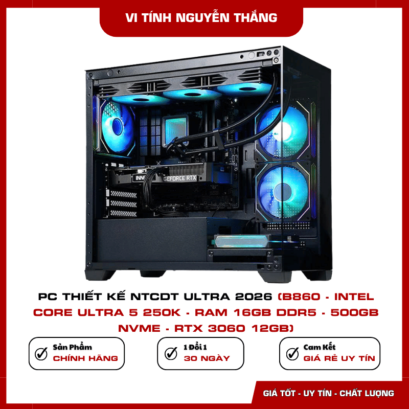 Hệ thống tản nhiệt và fan ARGB của PC NTCDT Ultra 2026