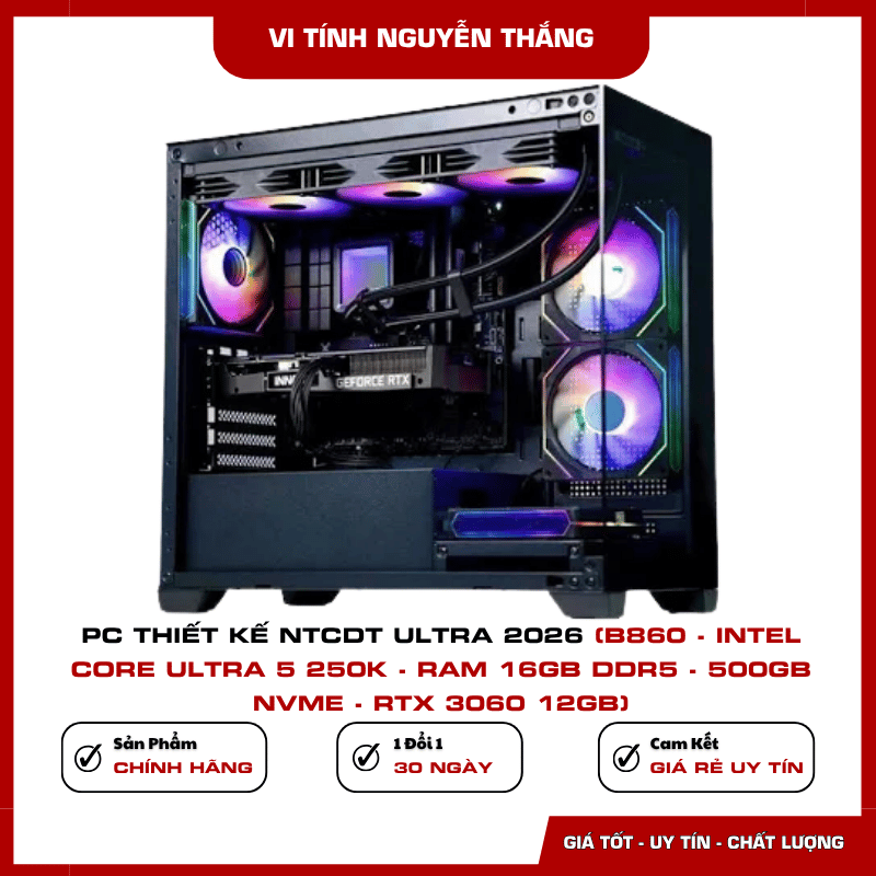 Card Ninja GeForce RTX 3060 12GB trong PC thiết kế NTCDT Ultra 2026