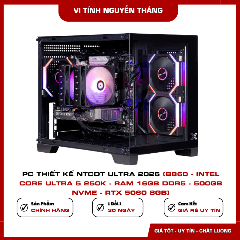 Case Xigmatek Cubi M và năm fan ARGB của PC NTCDT Ultra 2026