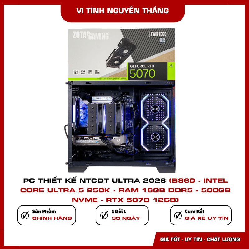 Card đồ họa RTX 5070 12GB của PC Thiết Kế NTCDT Ultra 2026