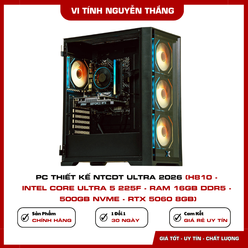 Bộ nhớ RAM 16GB DDR5 của PC thiết kế NTCDT Ultra 2026