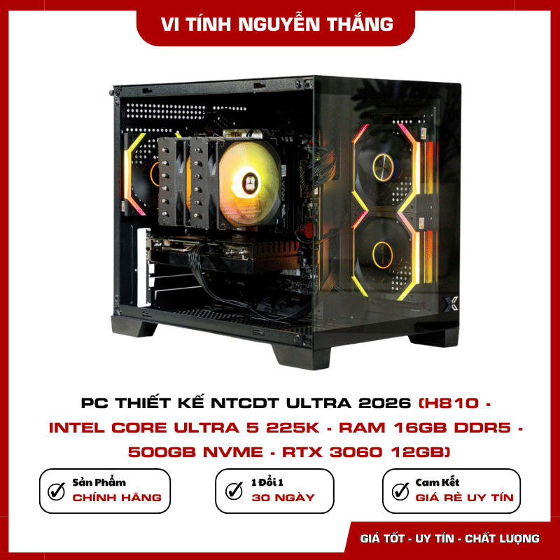 RAM DDR5 16GB và SSD NVMe 500GB của PC thiết kế NTC Ultra 2026