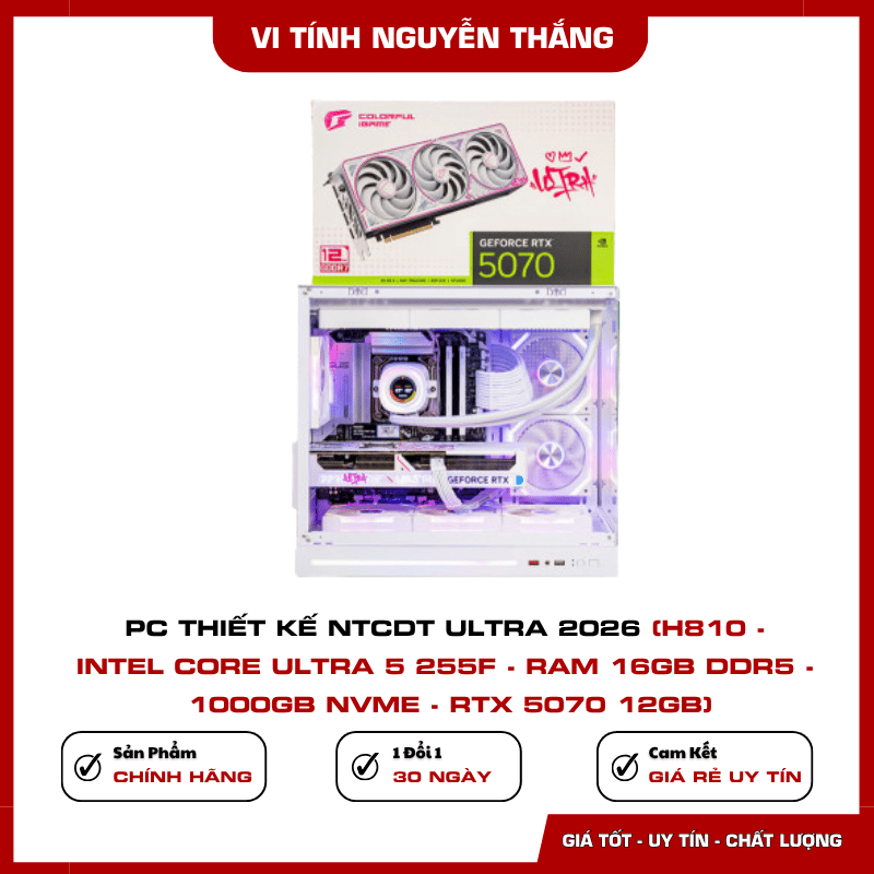 RAM DDR5 16GB và SSD NVMe 1TB của PC NTCDT Ultra 2026