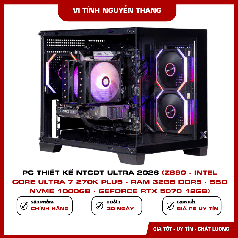 Mainboard Z890 của PC Thiết Kế NTCDT Ultra 2026