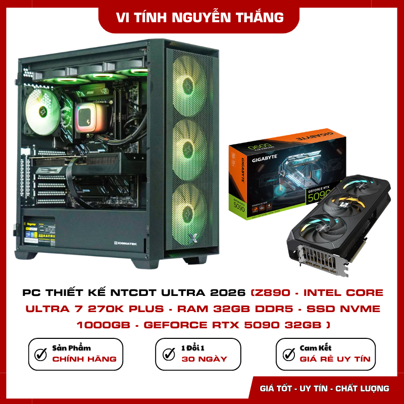 Intel Core Ultra 7 270K Plus trên PC thiết kế NTCDT Ultra 2026