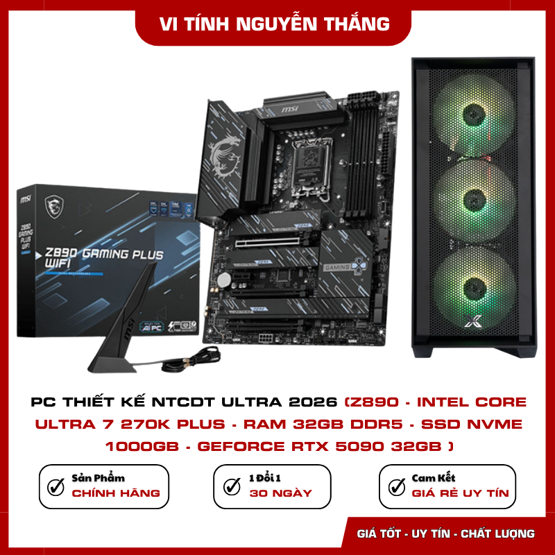 SSD NVMe 1000GB trên PC thiết kế NTCDT Ultra 2026