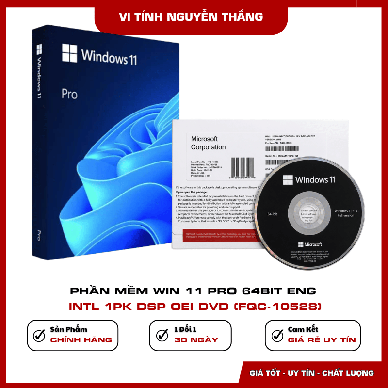 Cấu hình tối thiểu cài Windows 11 Pro FQC-10528
