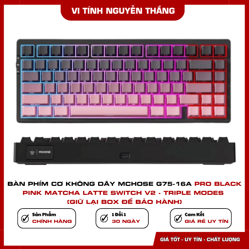 Pin 8000mAh của bàn phím MCHOSE G75 Pro Triple Modes