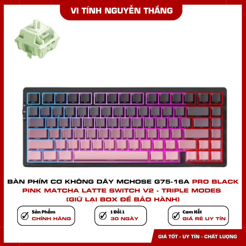 Bàn phím MCHOSE G75-16A Pro Black Pink layout 75%