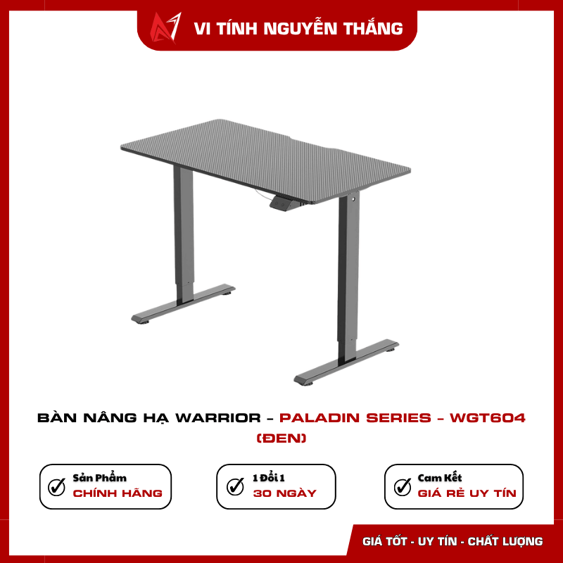 Bàn nâng hạ WARRIOR Paladin WGT604 Đen thiết kế nâng hạ điện