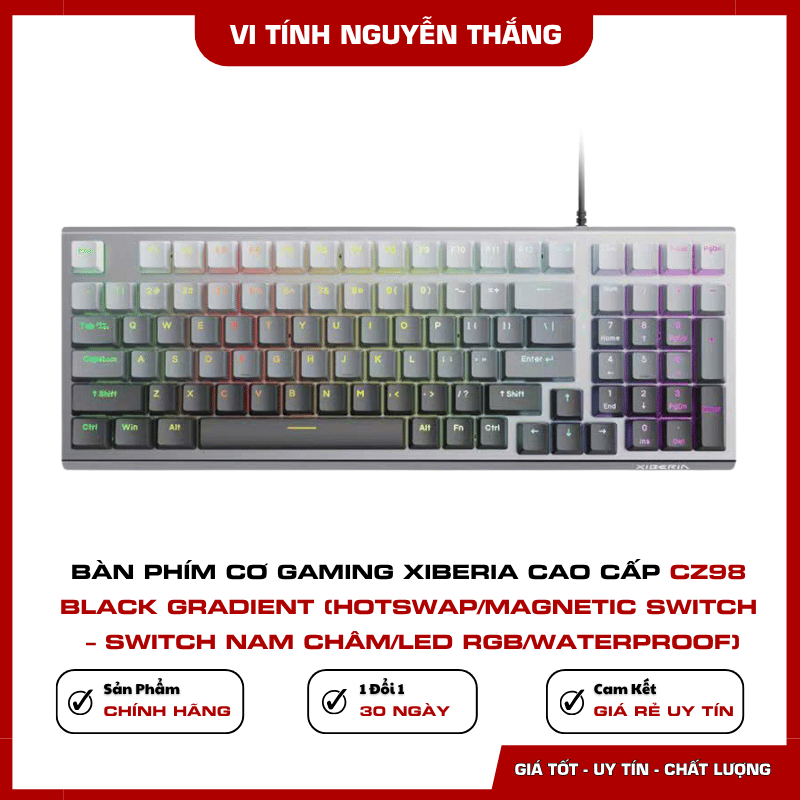 Bàn phím gaming XIBERIA CZ98 Black Gradient sử dụng switch nam châm