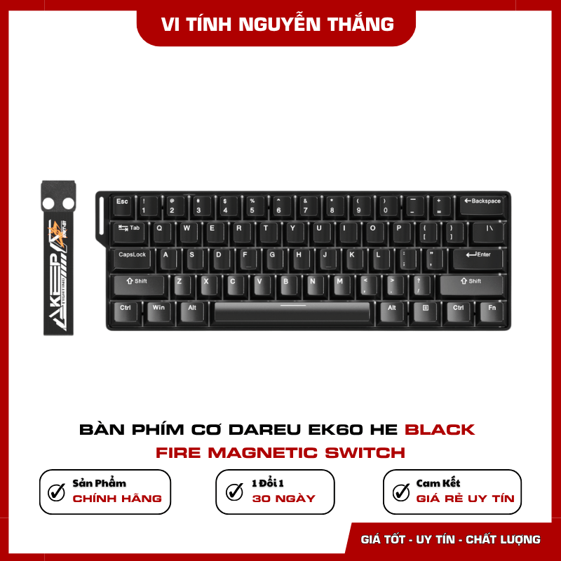 Bàn phím DAREU EK60 HE Black hỗ trợ polling rate 8000Hz