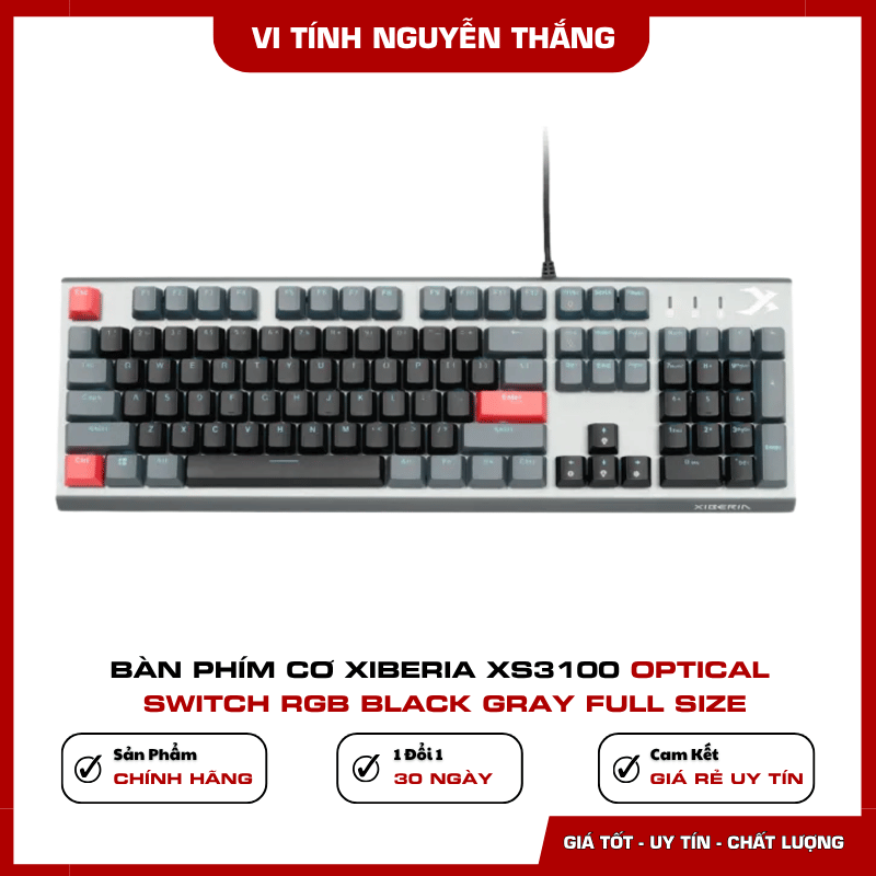 Bàn phím cơ Xiberia XS3100 Black Gray Full Size 104 phím