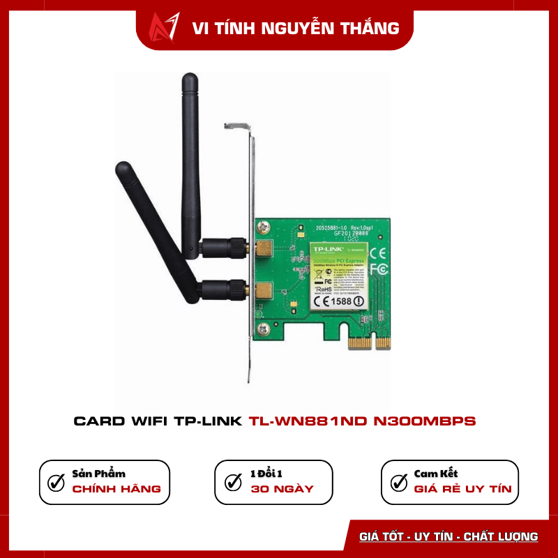 Card WiFi TP-Link TL-WN881ND N300Mbps PCIe